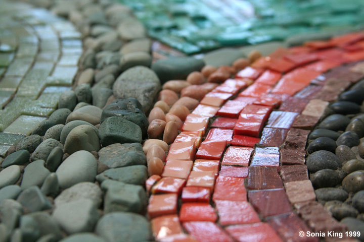 Riverscape mosaic (detail) by Sonia King Mosaic Artist