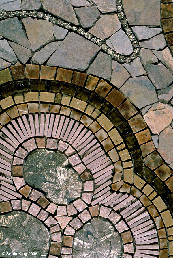 vertigo mosaic (detail) by Sonia King Mosaic Artist