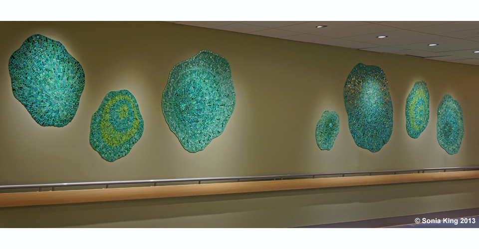 Aquasphere mosaic installation by Sonia King Mosaic Artist