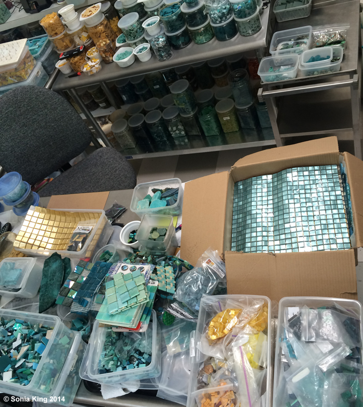 Gathering materials for 'VisionShift', a new mosaic installation by Sonia King Mosaic Artist