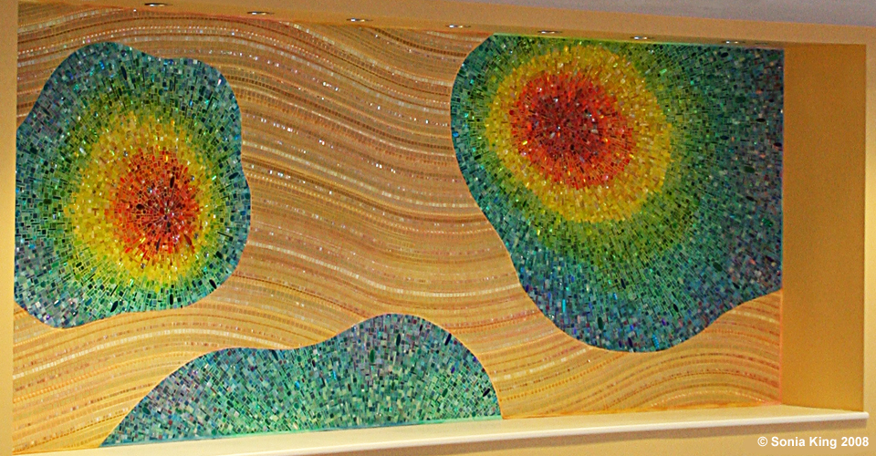 Nebula Chroma mosaic installation by Sonia King Mosaic Artist