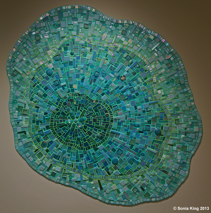 Aquasphere mosaic installation by Sonia King Mosaic Artist