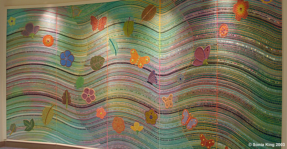 Nature Wall mosaic by Sonia King Mosaic Artist
