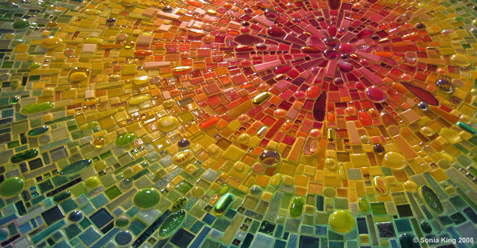 Nebula Chroma mosaic installation by Sonia King Mosaic Artist