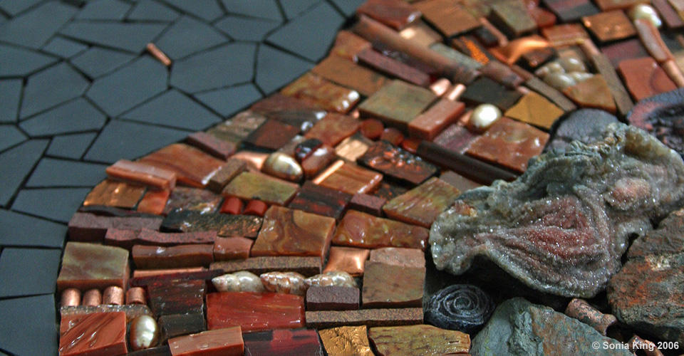 Meltdown mosaic by Sonia King Mosaic Artist