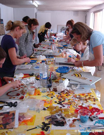 Mosaic workshop in France with Sonia King