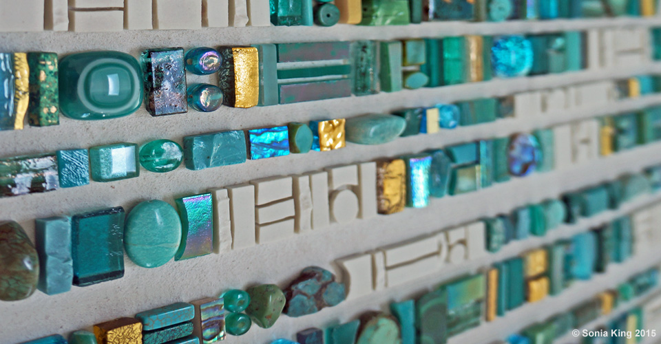 Coded Message: Illuminated mosaic by Sonia King Mosaic Artist